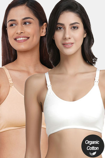 Buy InnerSense Organic Anti Microbial Soft Nursing Bra (Pack Of 2) - Multicolor